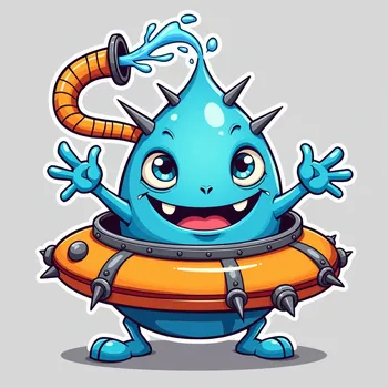Blue Alien's Spaceship Adventure