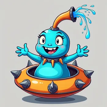 Blue Alien's Spaceship Adventure