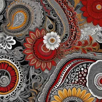 Bold Paisley Abstract with Vivid Colors