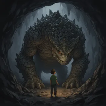 Boy Talks to Cave Monster