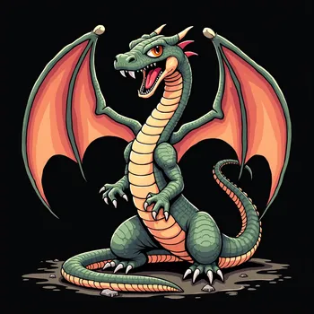 Brick-Skinned Snake with Dragon Wings