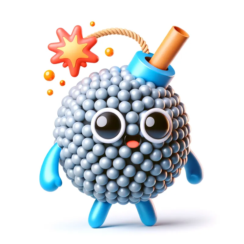 Bubble Blaster - A 3D character that captures the bouncy, bubbly nature of a tapioca pearl, while incorporating the bold, explosive design of the Bob-omb, resulting in a playful and dynamic creature. - AI image generated with Art