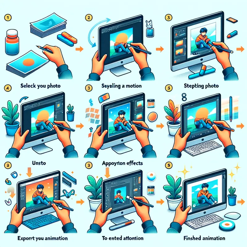 Canva Animation Tutorial - how to make moving photos, how to make animations in Canva, making moving animations in Canva, turning photos into moving images - AI image generated with Art