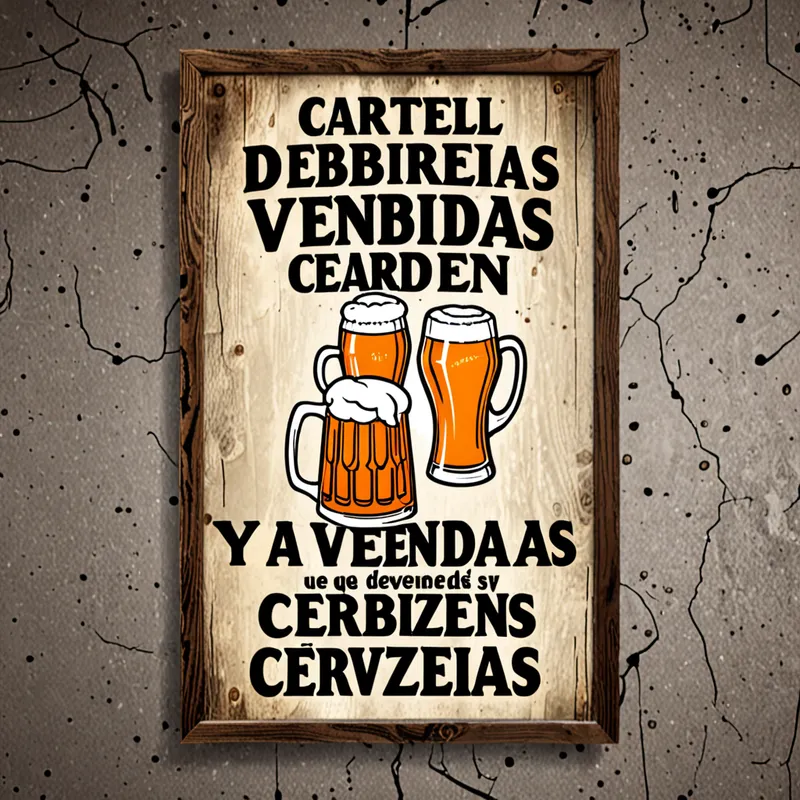 Cartel de bebidas y cervezas en venta - cartel que diga que venden bebidas y cervezas - AI image generated with Fictional