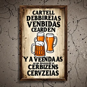 Cartel de bebidas y cervezas en venta