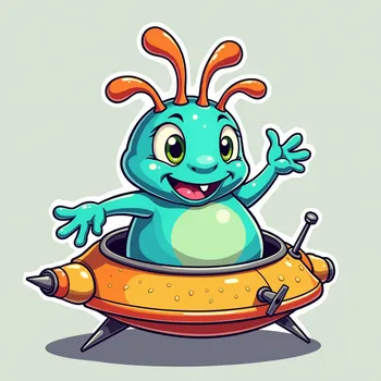 Cartoon Alien Encounter