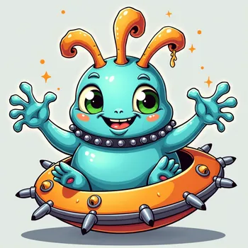 Cartoon Alien Encounter