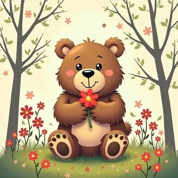 Cartoon Bear Spring Cycle