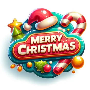 Cartoon Glossy Christmas Sign