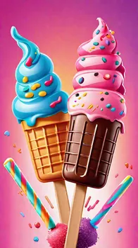 Cartoon Ice Cream Trio