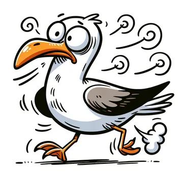 Cartoon Seagull Chuckles