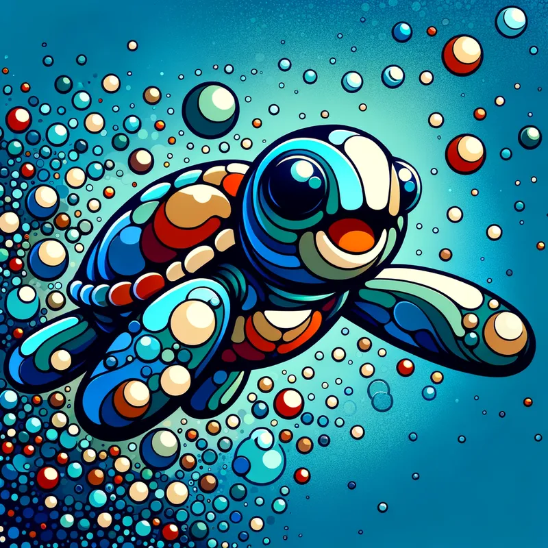Cartoon Turtle Swim Highlight - Cute cool turtle
swimming - AI image generated with Art - cartoony, abstract, picture of the day