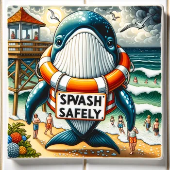 Cartoon Whale Safety Reminder