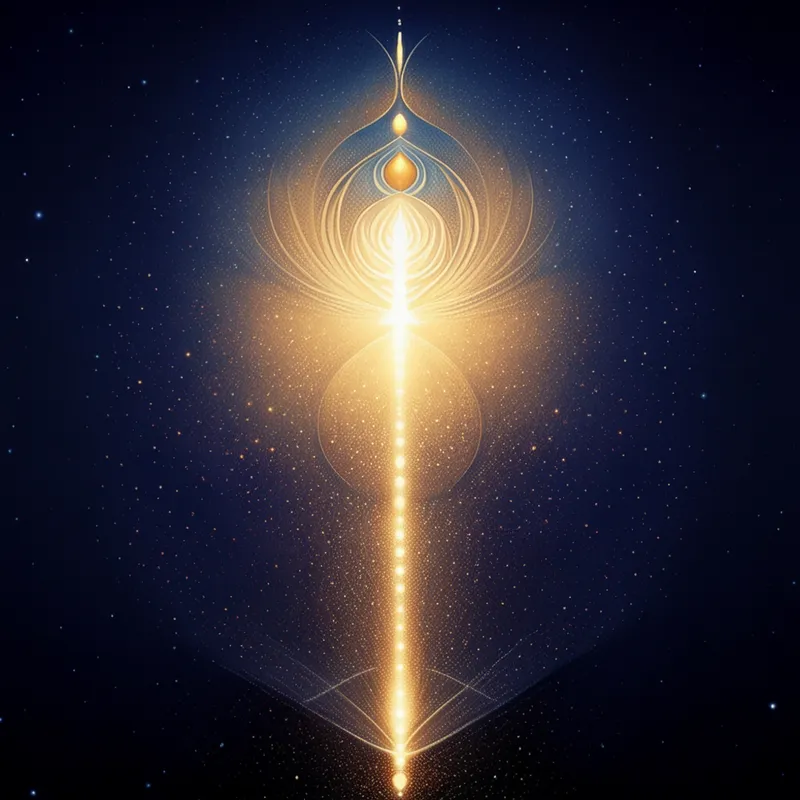 Celestial Serenity - I need an image with a dark celestial blue background. And then on top something that represent breath, openness, lightness, sacredness, spirituality. - AI image generated with Imagen 3