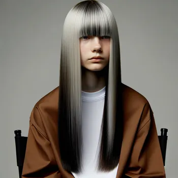 Change the hair of the girl sitting on t