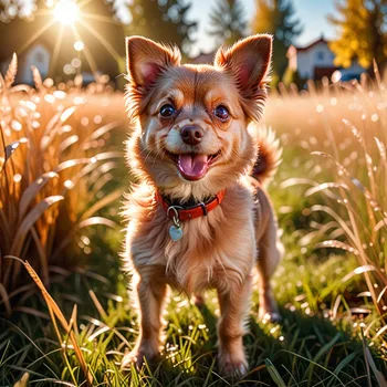Charming Sunlit Dog Scene