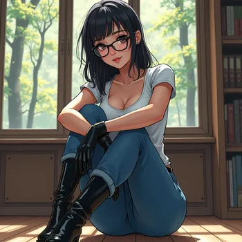 Chic Manga Muse in Boots