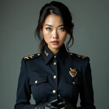 Chinese Policewoman With Green Eyes
