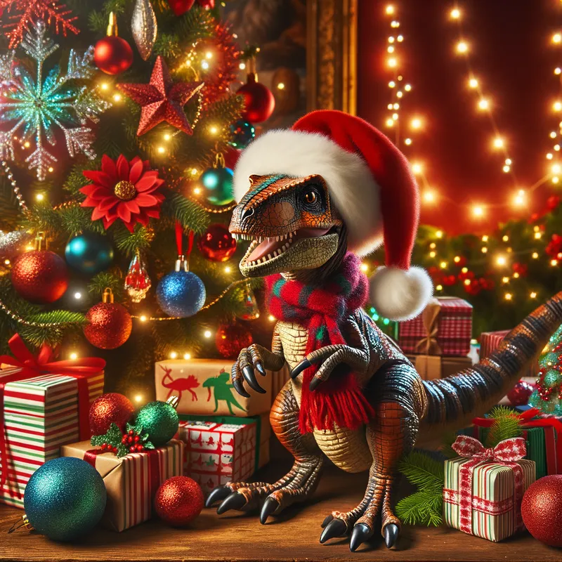 Christmas Raptor Celebration - Tangra AI Image Generator