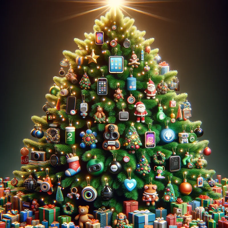 Christmas Tree Crafting - Make a Christmas tree with the products - AI image generated with Art