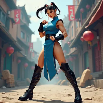 Chun-Li in Shiny Riding Boots