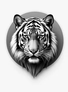 Circular Pencil Tiger Head