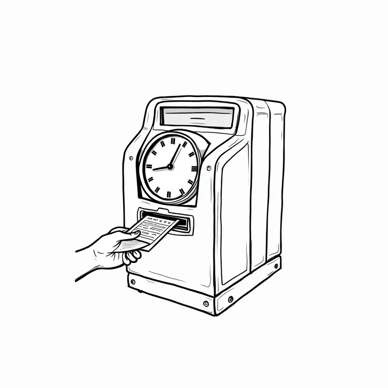 Punch Clock Vector File Classic Punch Clock Drawing - Tangra AI Image Generator