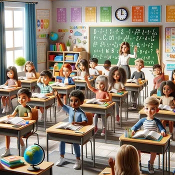 Classroom 3D Child Scene
