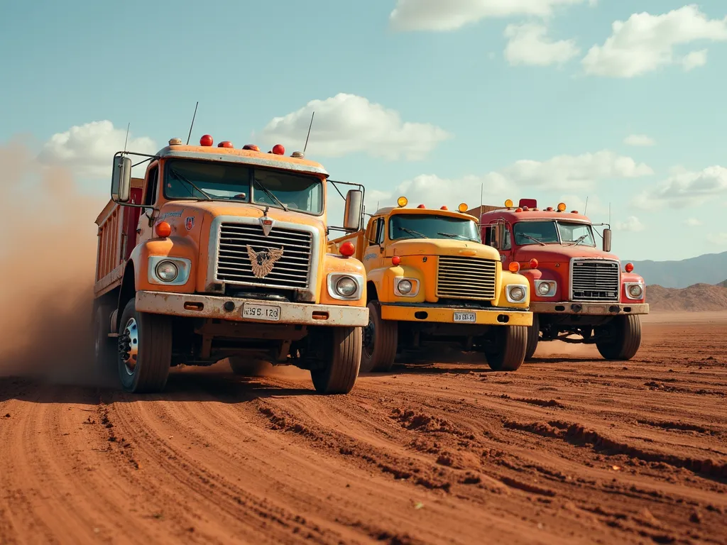 Colorful Bus Derby - a demolition derby with colorful buses - AI image generated with Photorealistic 2