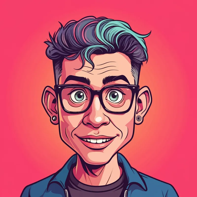 Colorful Cartoon Character - Create a cartoon-style image of a person with bright, exaggerated features, vibrant colors, and playful elements that highlight their personality. - AI image generated with Imagen 3