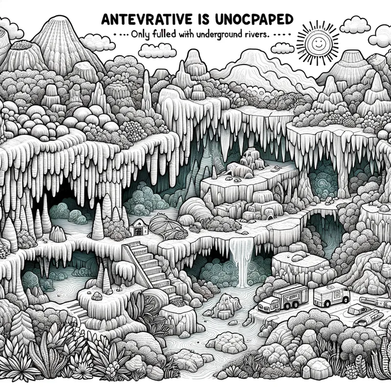 Colorful Cave Coloring - Tangra AI Image Generator