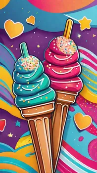 Colorful Ice Cream Doodle