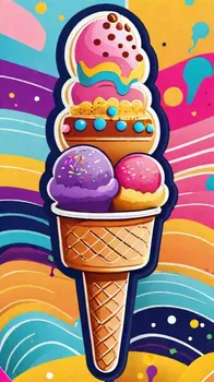 Colorful Ice Cream Doodle