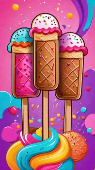 Colorful Ice Cream Doodle