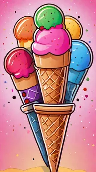 Colorful Ice Cream Doodle
