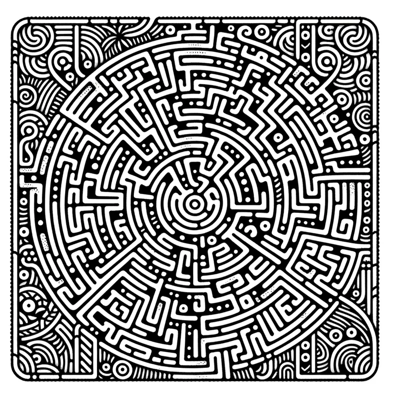 Coloring Labyrinth Puzzle - Tangra AI Image Generator