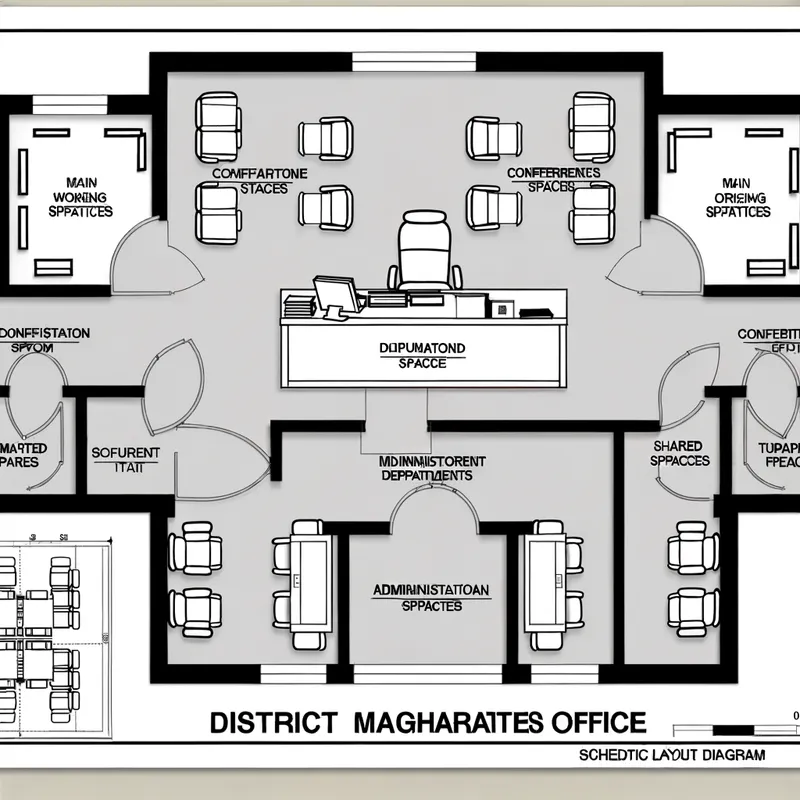 Comprehensive Office Layout of DM Office - Tangra AI Image Generator