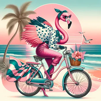 Cool Flamingo on Wheels
