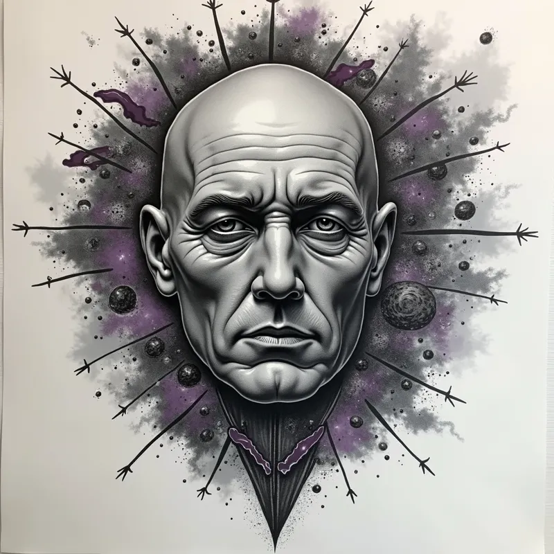 Cosmic Tattoo Universe - simulated universe - AI image generated with Photorealistic 2 - tattoo drawing