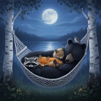 Cozy Moonlit Forest Companions