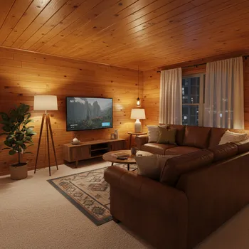 Cozy Nighttime Apartment Living Room