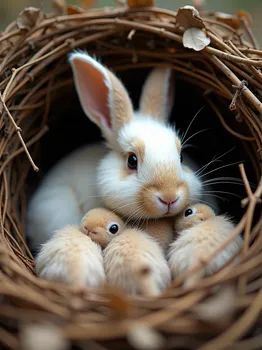 Cozy Rabbit Family