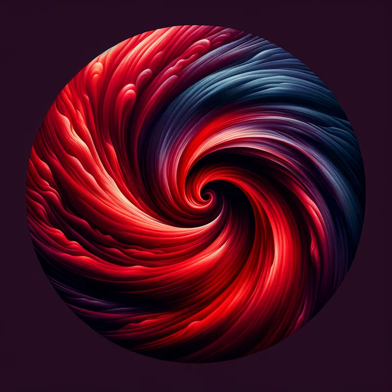 Crimson Cyclone - An abstract image of a swirling vortex of deep crimson hues, capturing the dynamic energy and intensity of red tones. - AI image generated with Art