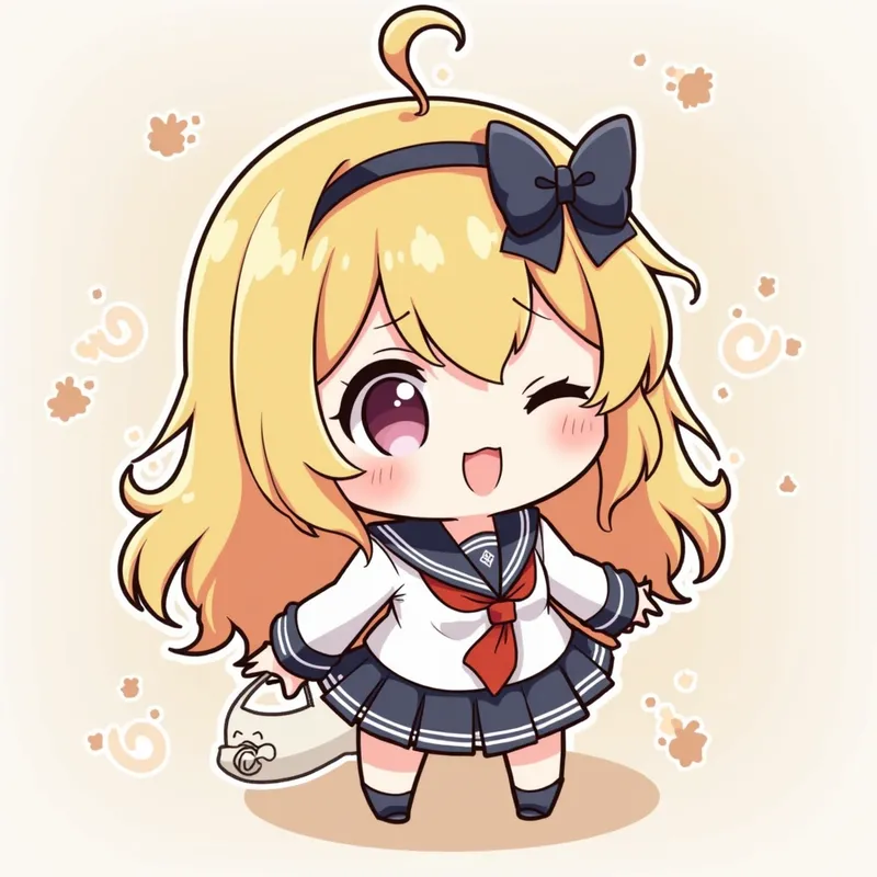 Cute Chibi Character Drawing - chibi - AI image generated with Photorealistic 2