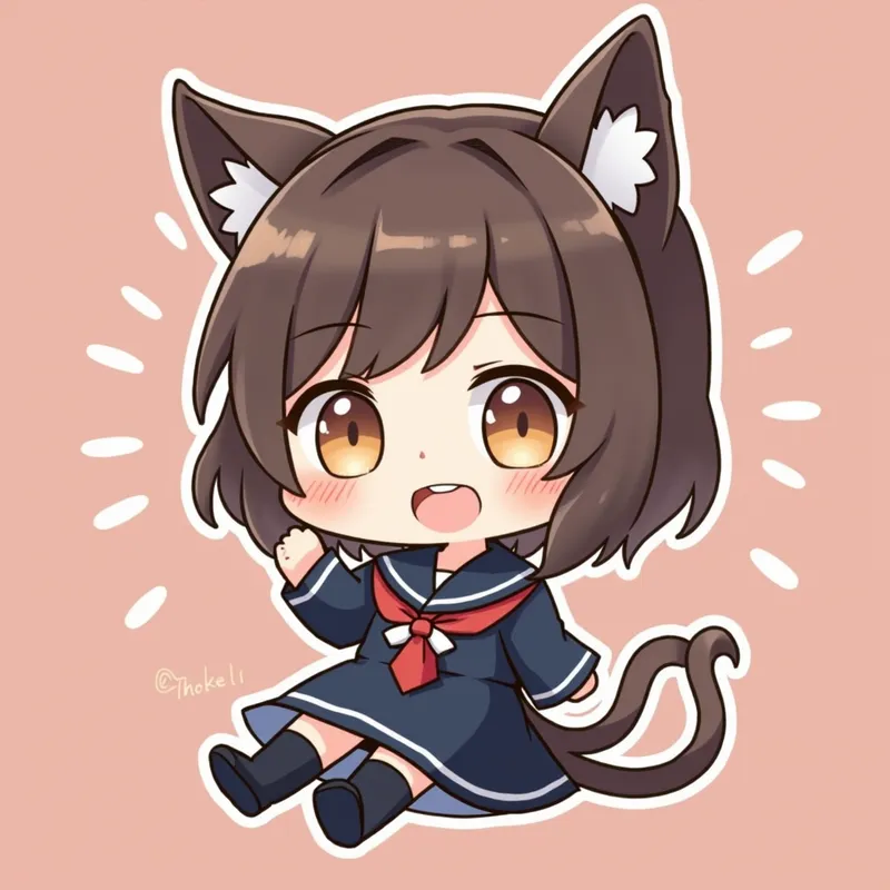 Cute Chibi Character Drawing - chibi - AI image generated with Photorealistic 2