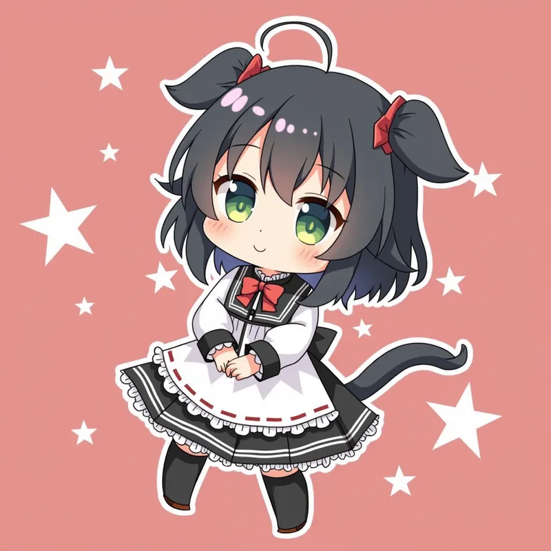 Cute Chibi Character Drawing - chibi - AI image generated with Photorealistic 2