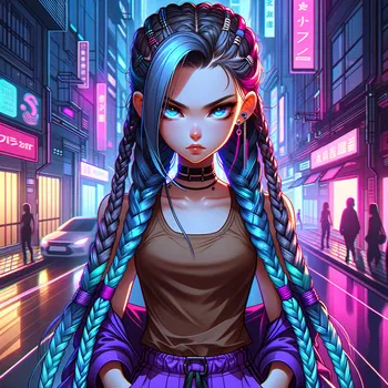 Cyberpunk Braids Girl
