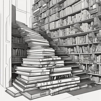 Cyberpunk Minimalist Book Staircase