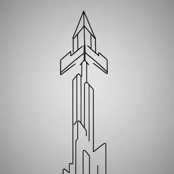 Cyberpunk Minimalist Upward Arrow