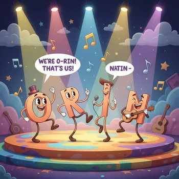 Dancing Cartoon Letters Orin